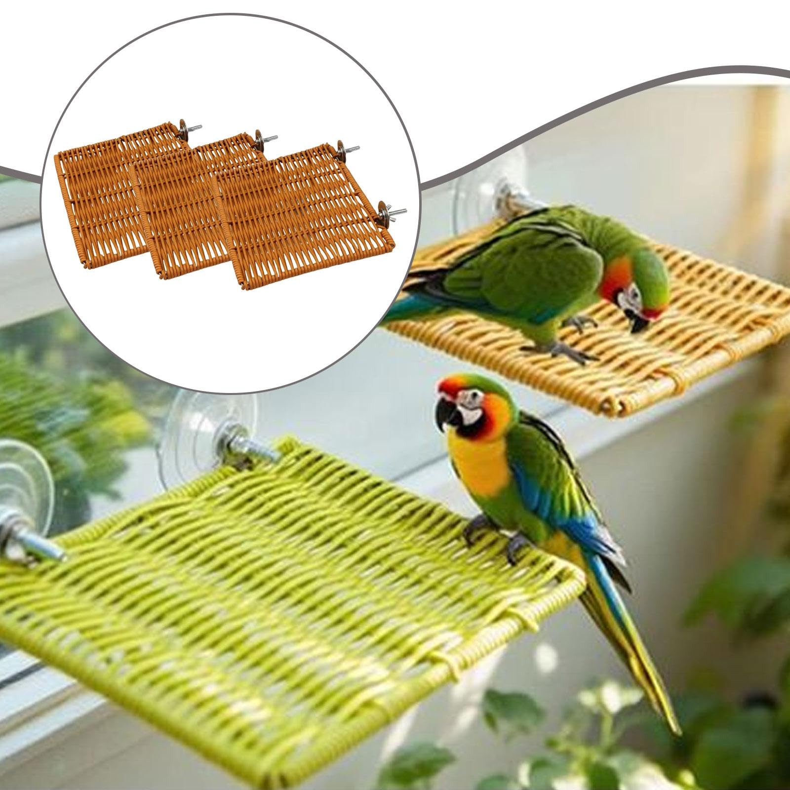 Paquete de 3 Perchas para Pájaros, Soportes Portátiles para Jaulas, Artículos Multiusos para Mascotas, Espaciosos, Fáciles de Instalar, Ligeros, Ideal, 3 Piezas