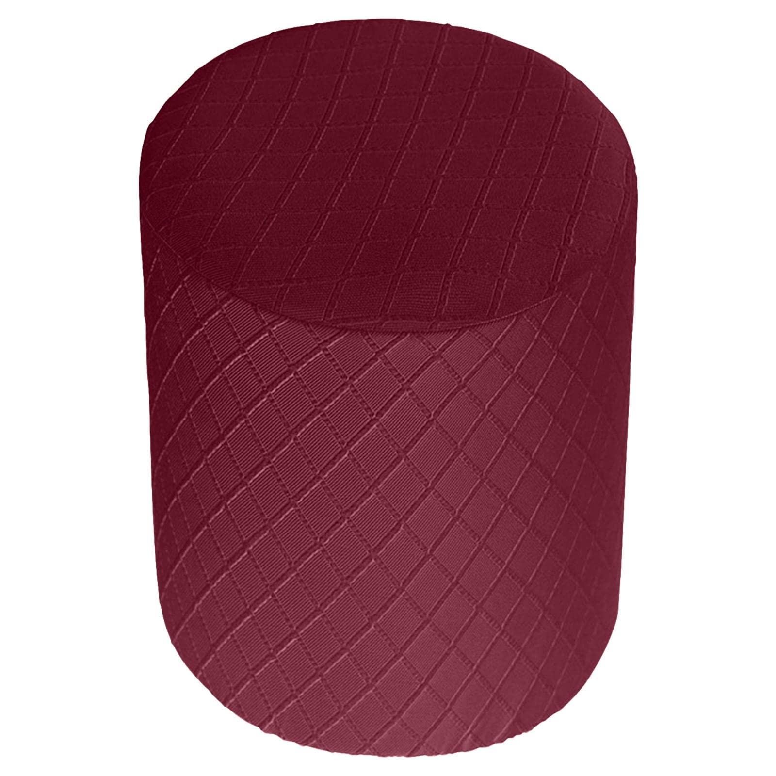 Funda ottomán redonda elástica y cubierta para banco de poliéster flexible vino tinto