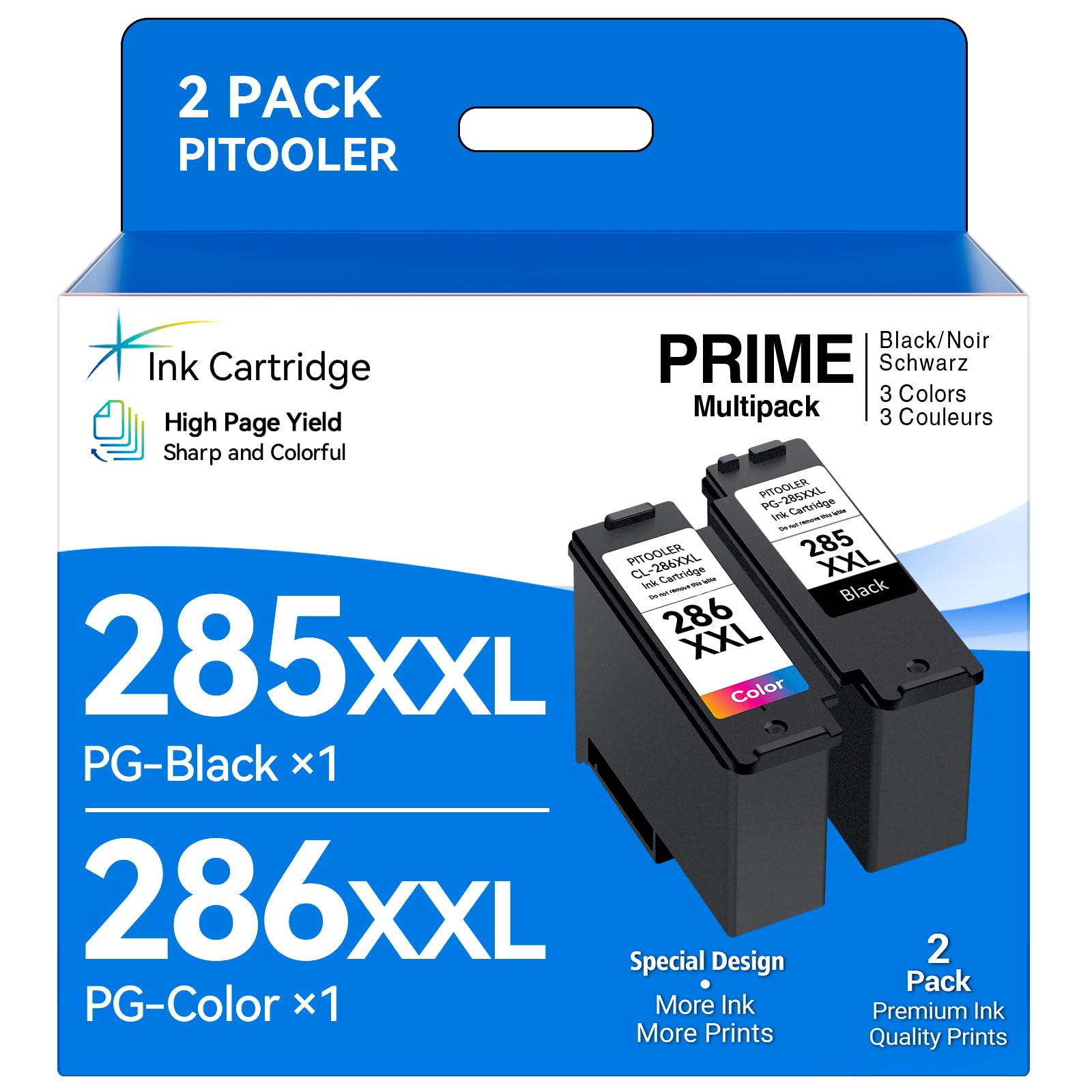 PG-285XXL CL-286XXL Compatible for Canon 285 286 Ink Cartridges, Compatible for Canon 285XL 286XL Printer Ink, Compatible for Pixma TR7820, TS7720, TS7722 Inkjet Printer, Print, Scan, Copy