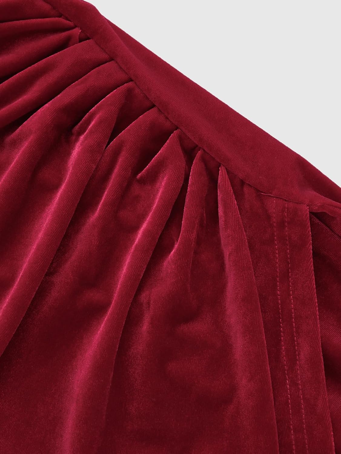 Women's Wrap V Neck Velvet Mini Dress Elegant Ruched Long Sleeve Bodycon Evening Cocktail Dresses - Image 3