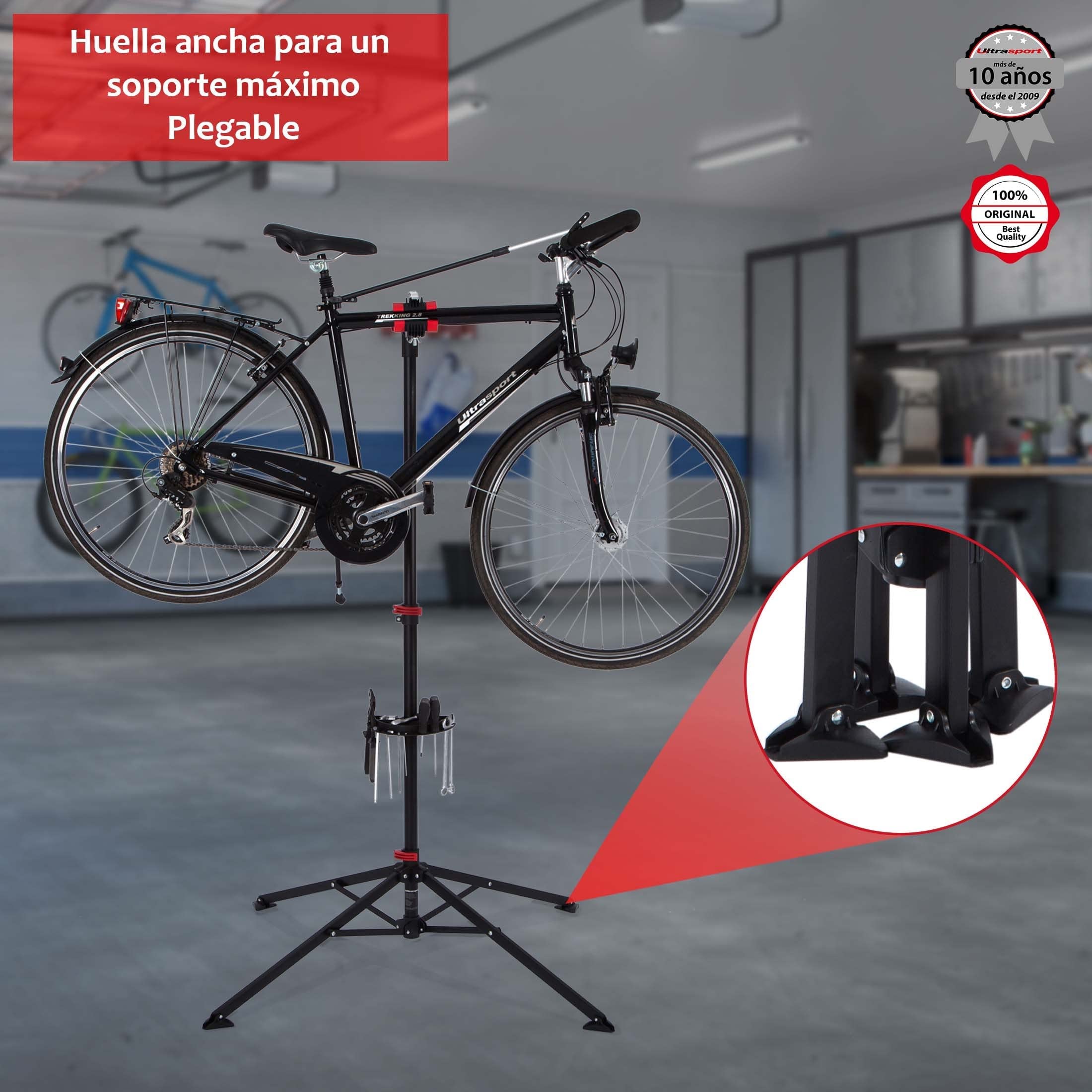 Ultrasport Bicicleta Asamblea Estar, Estable Bicicleta asamblea Estar, para Trabajos reparación Todos Modelos Bicicletas, Llave Bloqueo rápido no Pintura, Bandeja magnética Herramientas, máx. 30 kg