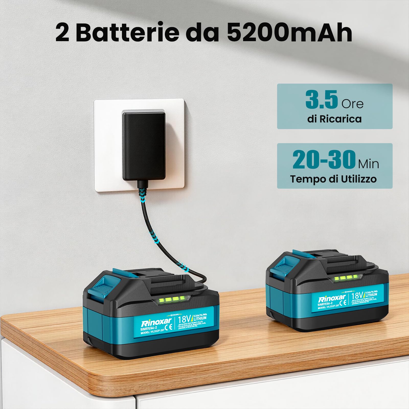 Decespugliatore a Batteria Brushless 26 cm 2x5200mAh 8000/12000 Giri/min Asta Regolabile 3 Lame