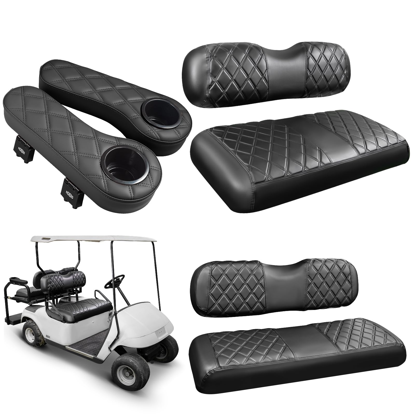 Golf Cart Seat Covers Kit for EZGO TXT 19942013 RXV 1in Square