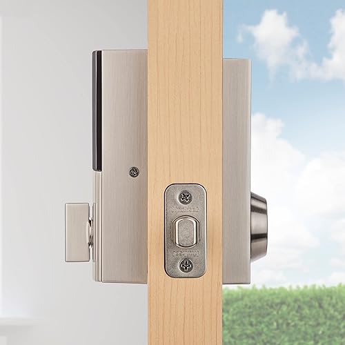 Miniatura 5 de Kwikset SmartCode 916 Z-Wave Smart Lock, cerradura de puerta compatible con anillo de entrada sin llave, cerrojo electrónico con pantalla táctil,