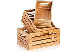 Youeon Set of 3 Small Wooden Crates