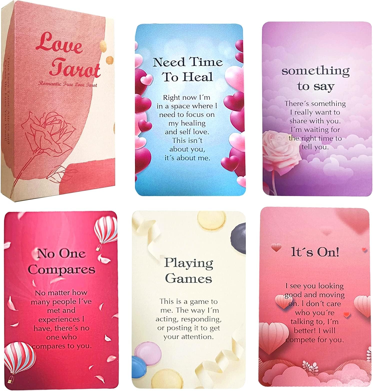Han Yu Bowen Love Oracle Cards, Twin Flame Oracle Cards, Tarot Cards for Beginners, 54 Colorful Romantic Love, Oracle Decks with Meanings on Them, Soulmate to Romantic Relationships