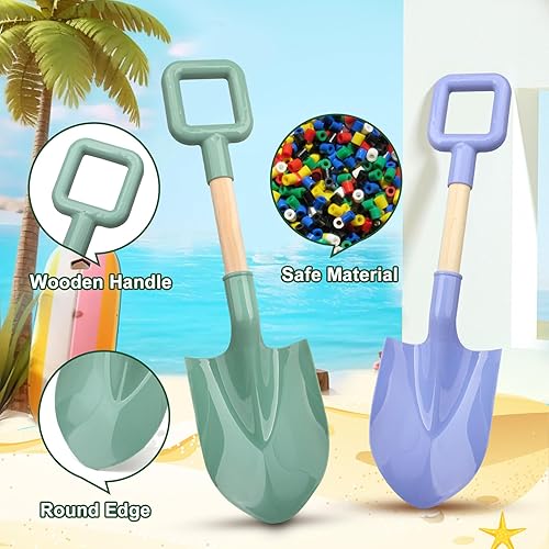 Miniatura 3 de Juguete de playa para niños y adultos, mango de madera, pala de arena, juguetes para niños y adultos, kit de herramientas de plantación de jardín y