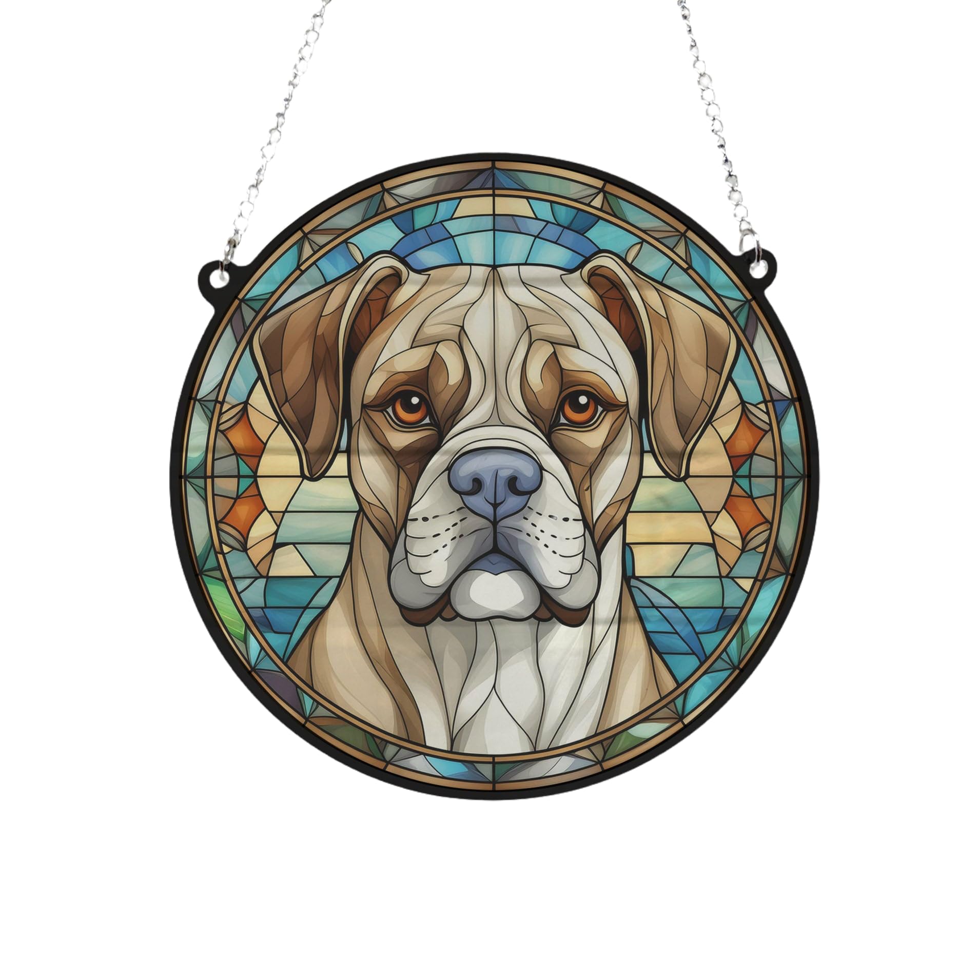 Boxer Stained Glass Effect Suncatcher Gift for Dog Lovers - 19cm