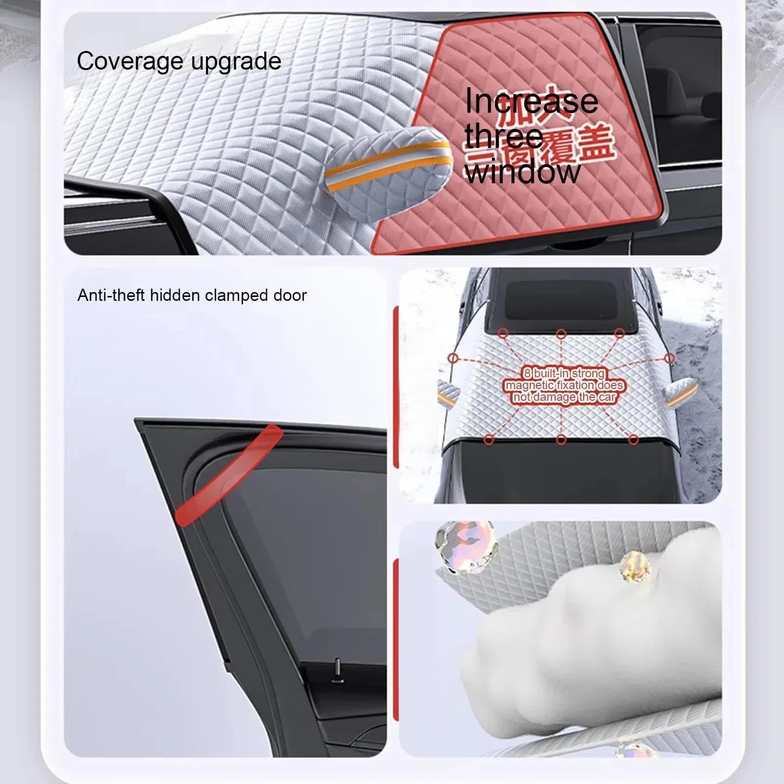 Genérico Cubierta Magnética del Parabrisas Delantero Coche Parasol Automóvil De Nieve Protector Impermeable Parabrisa Delantero Coche Cubierta