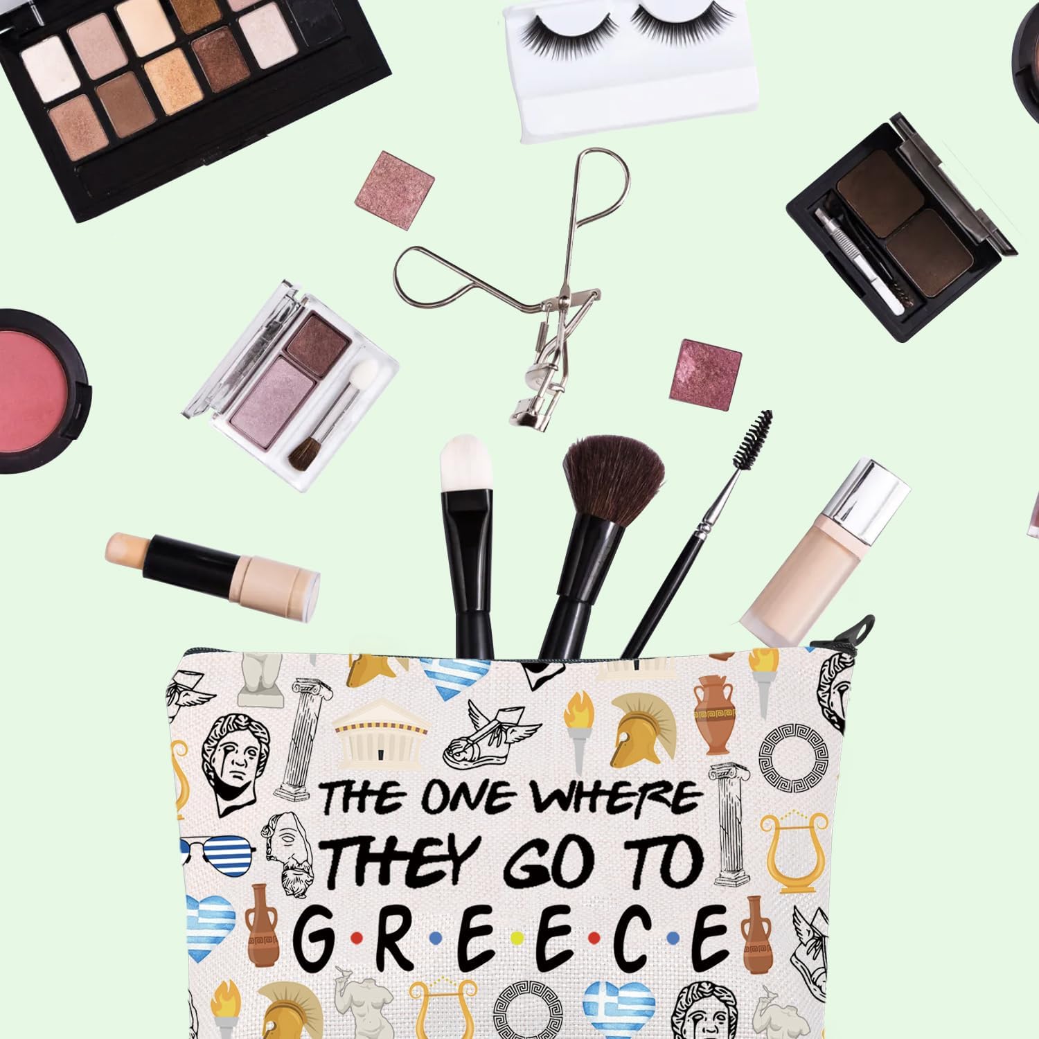 FOTAP Greece Trip Makeup Bag Europe Travel Gift Greece Souvenir Gift Greece Travel Bag Housewarming Gift Welcome Gift (Greece) - Image 4