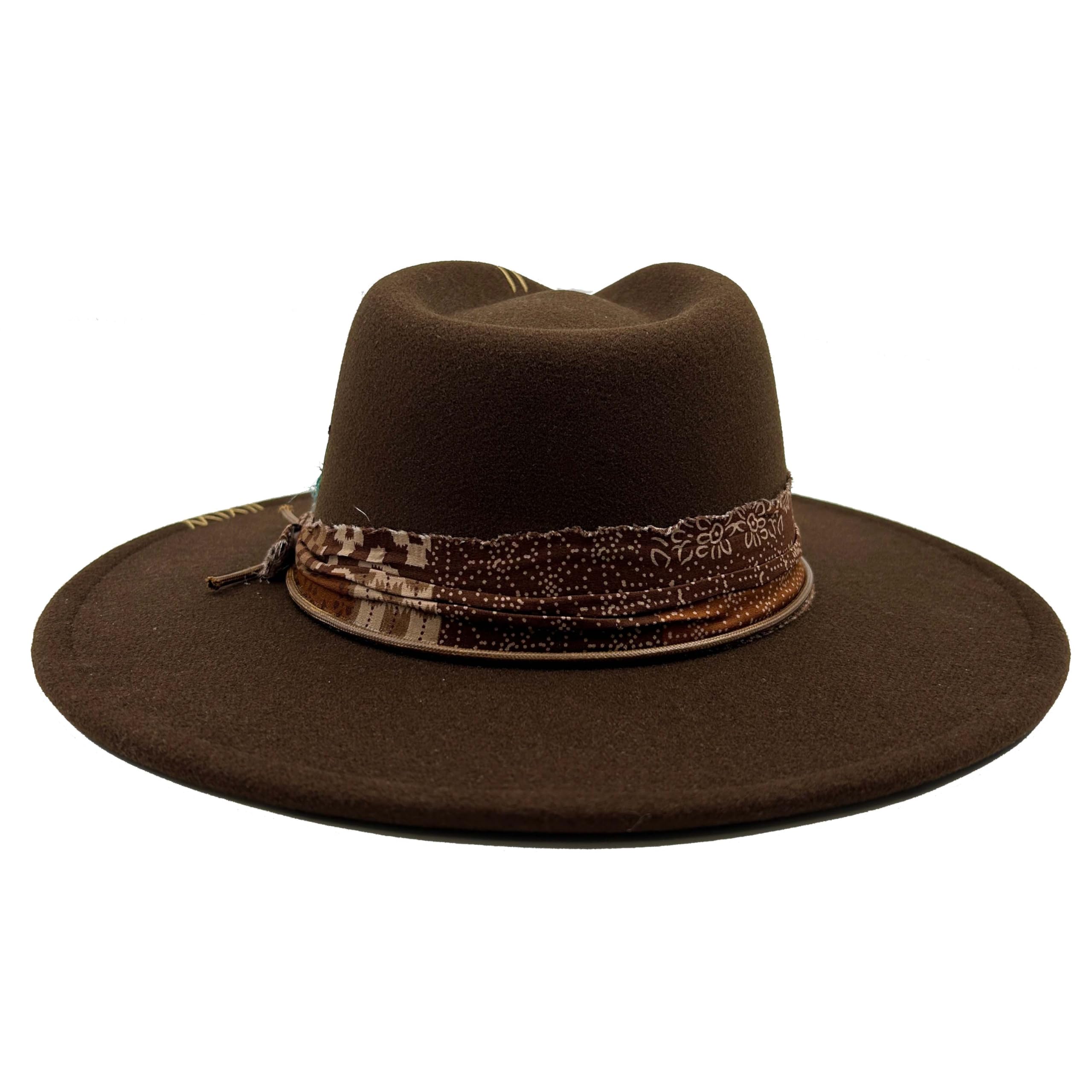 Klassischer Fedora-Hut mit breiter Krempe, für Damen, Herren, Schlapphut, Panamahut, Westernhut, Filz, Outdoor-Hut mit Band, Sonnenschutz