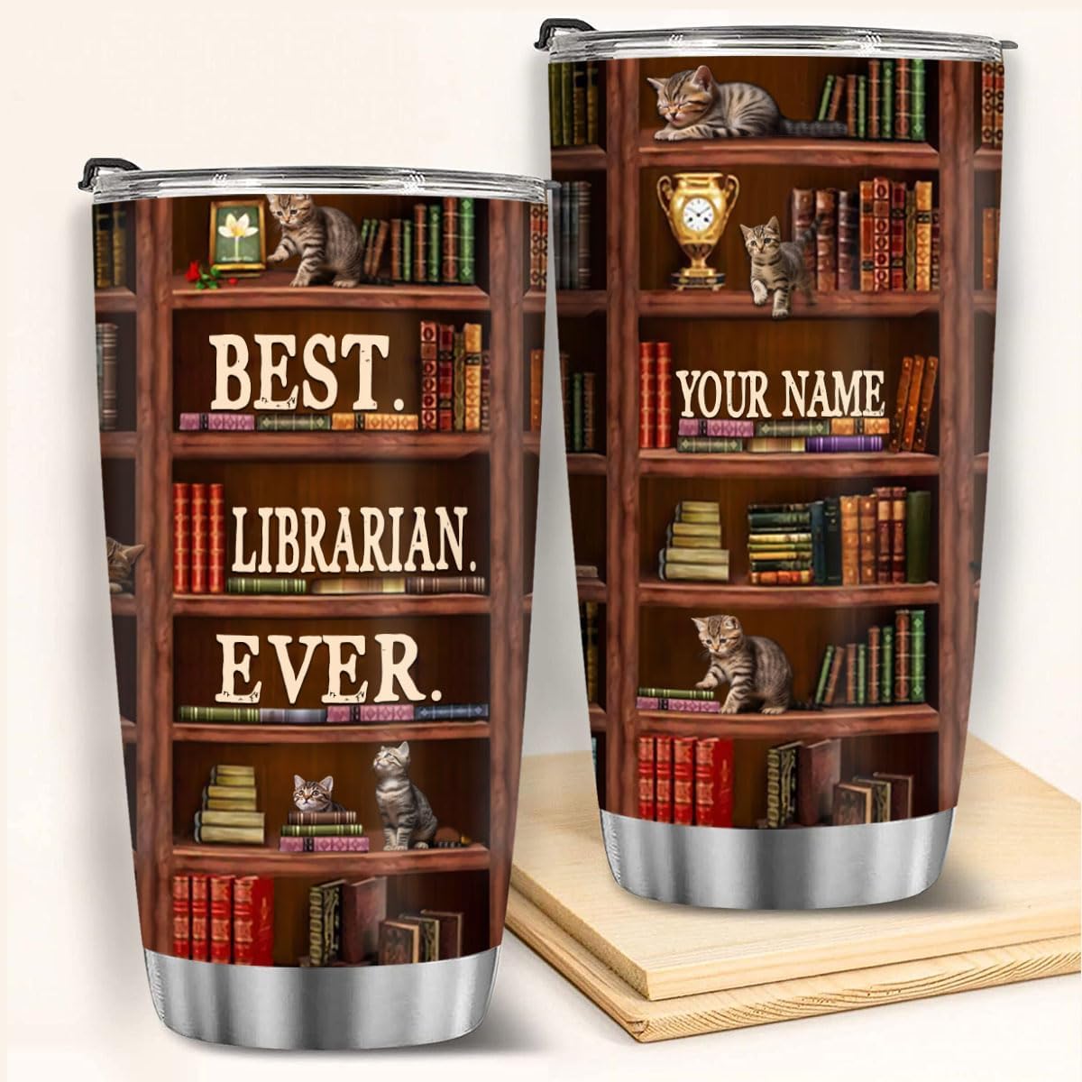 T92014 Personalized Cat Mug, Cat Best Librarian Ever Mug, Book Coffee Mug, Library Book Shelf Mug, Book Lover, Bookish Mug, Coffee Lover, Librarian Mug, Library Book Mug, Library Tumbler Mug