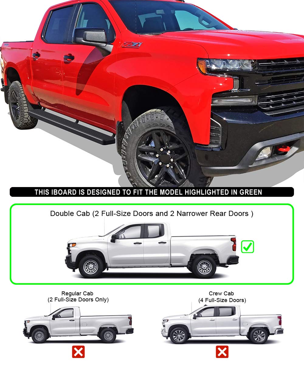 HD Ridez SS Drop Steps Armor Compatible With Chevy Silverado GMC Sierra 1500 2019-2025 Crew Cab & 2500 HD 3500 HD 2020-2025 (Silverado 1500 LTD Sierra