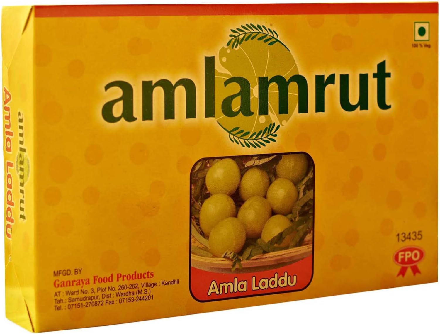 Amlamrut Fat Free Delicious Indian Gooseberry (Amla) Ladu- Weight Available