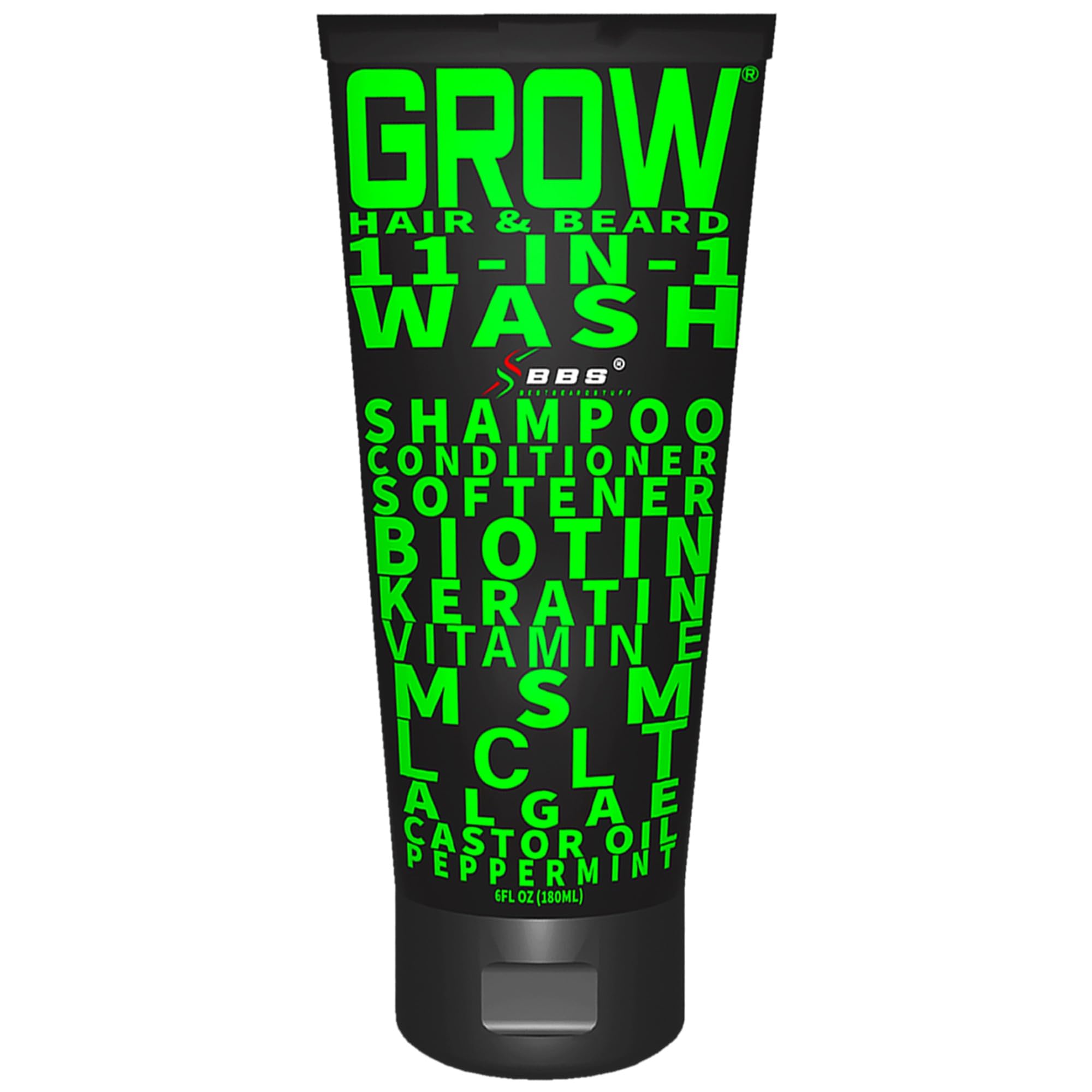 - Beard Wash Shampoo & Conditioner 11-in-1 – GROW Hair & Beard Growth Wash with Biotin, Castor Oil, Peppermint & Keratin – Supports Thicker Hair & Beard Growth
