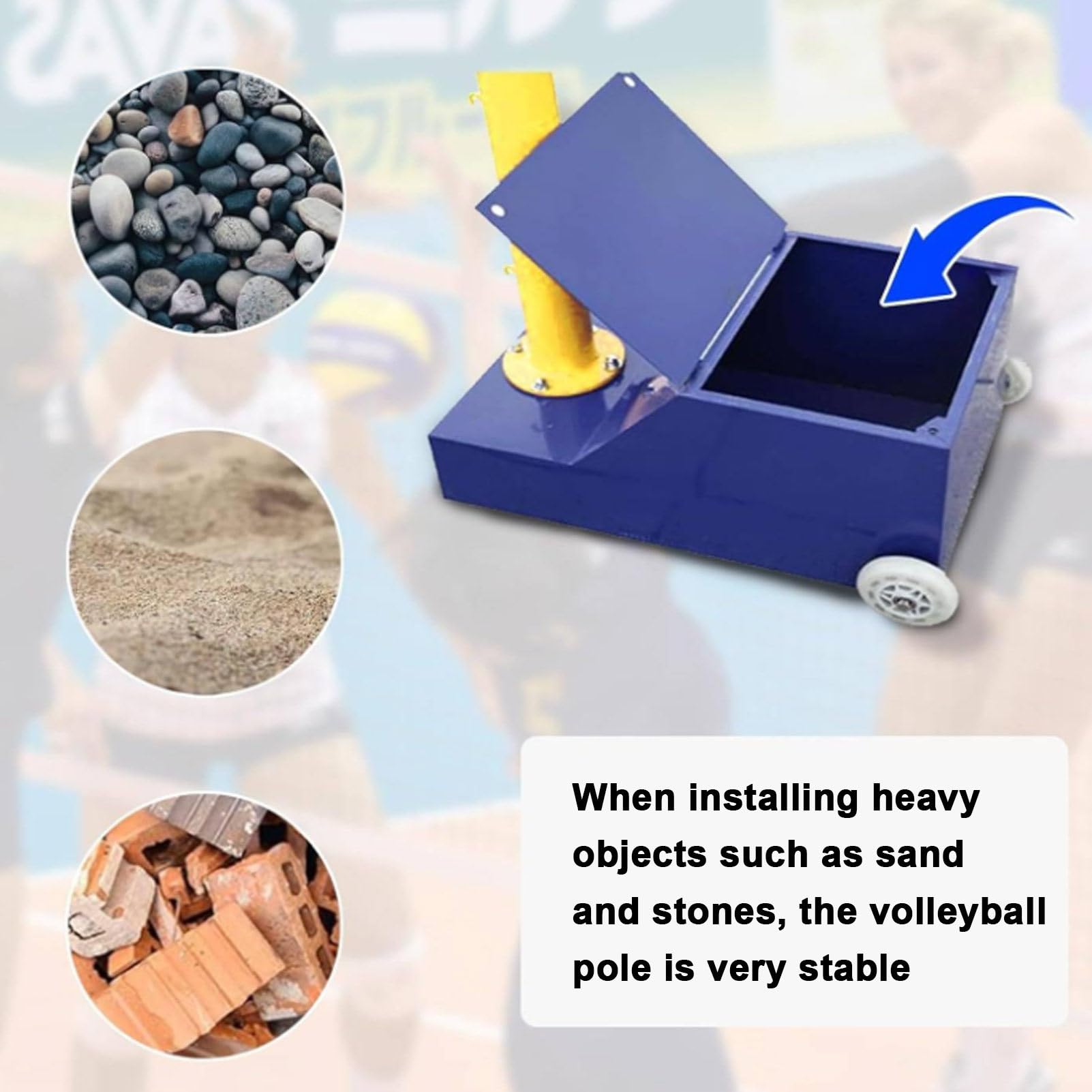 Rete da badminton portatile con ruote e base stabile per sport indoor e outdoor