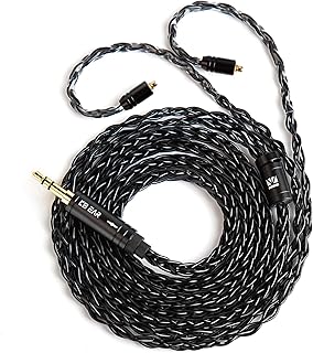 【9月KBEARの最新傑作・コスパ良し】KBEAR ST12 mmcx3.5mm イヤホンリケーブル 14芯 Litz 8本4N無酸素銅銀メッキアップグレードケーブル 22 AWG標準で生産 アルミニウム陽極酸化プロセス 音質改善 hi-fiオーディオ 交換用 SE215/SE315/SE425/SE215-PRO イヤホン用（ブラック・mmcx3.5mmプラグ）