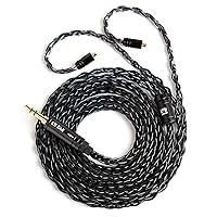 Vista 24 de KBEAR - Cable IEM de repuesto de 2 pines con micrófono, 4 núcleos de cobre puro HiFi, cable de actualización desmontable con enchufe de 3.5mm