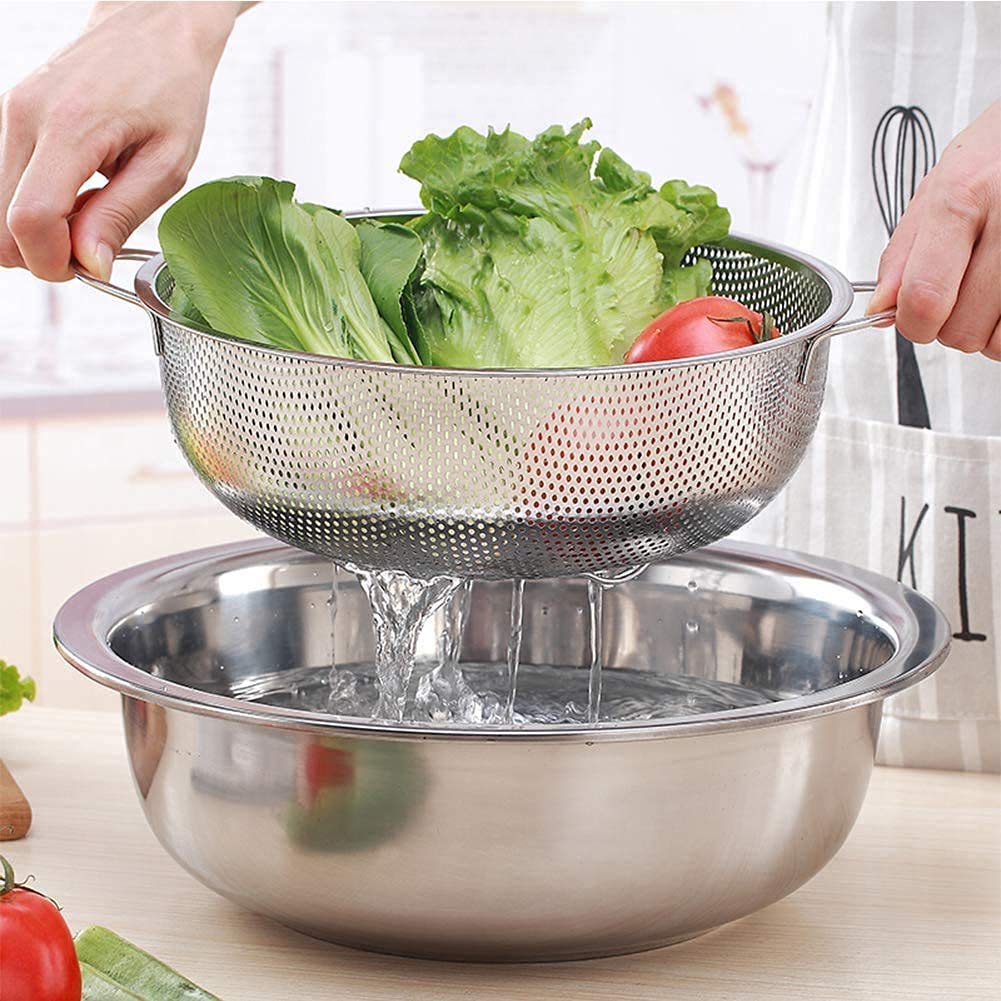 Buy LAVNIK Fruit Vegetable Rice Washing Baskets Stainless Steel