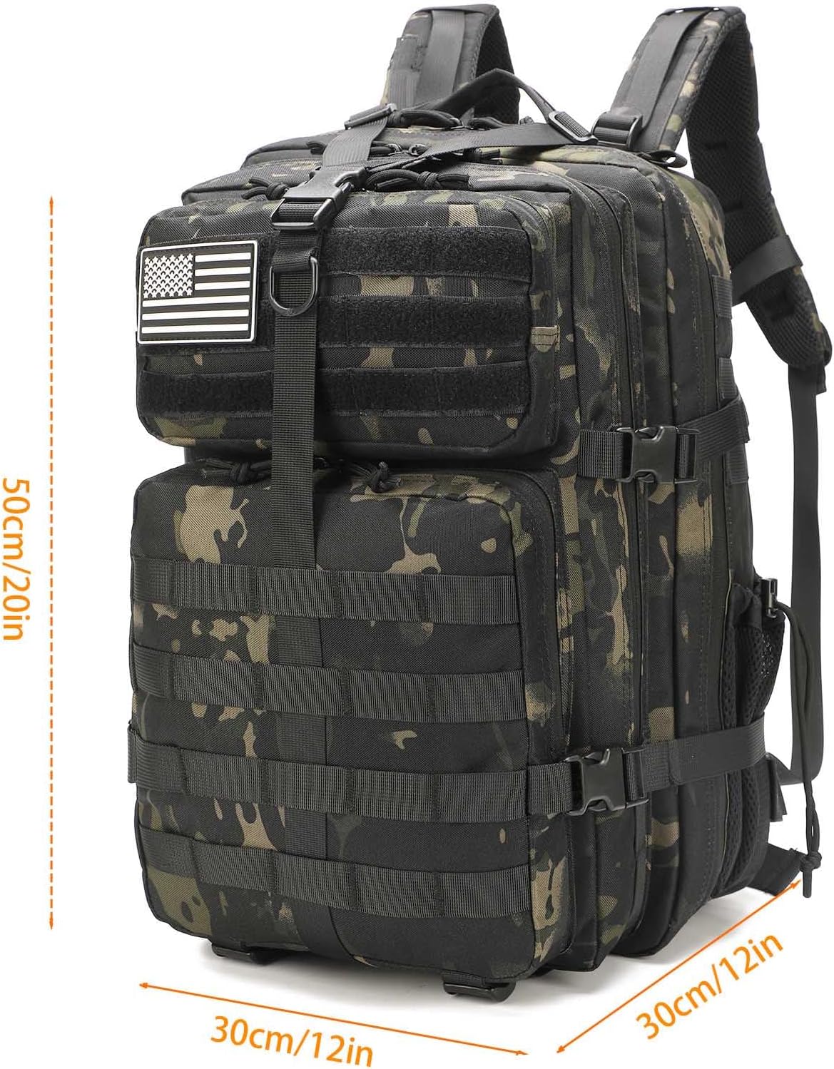 Tactical Backpack for Men, Military Backpacks with Gun Holster, Bug Out Bag 3 Day Assault Pack Large Molle Gun Backpack Pistol Bag of Handgun Black Camo - Image 2