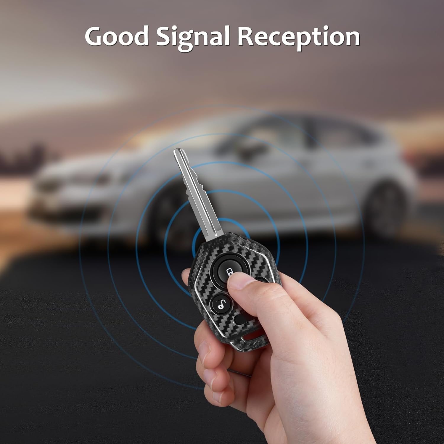 T-carbon Real Glass Fiber Key Fob Cover Compatible with Subaru WRX Key Fob Cover 3D Texture Key Fob Protector fits for Impreza WRX Key Shell Accessories,Silver Black