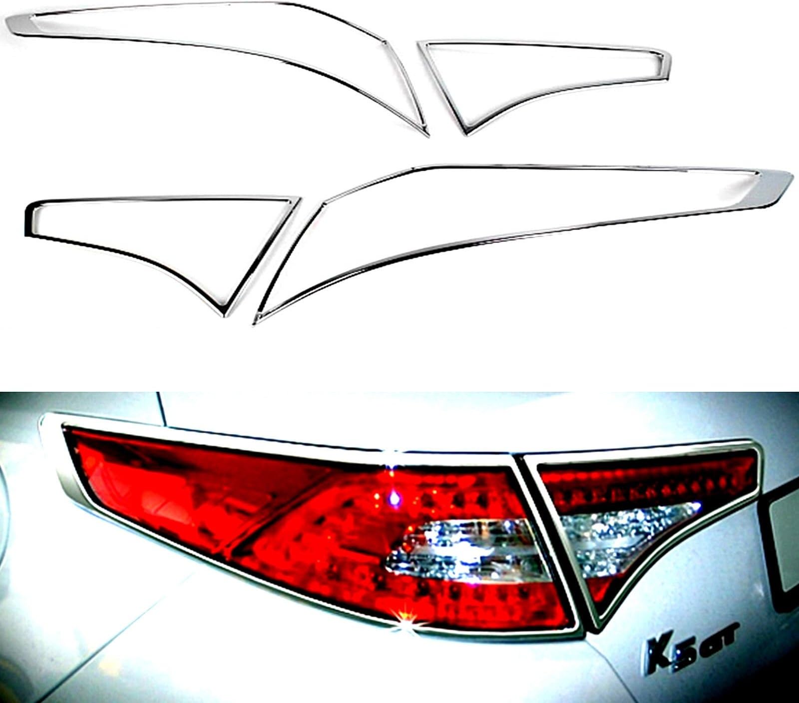 Chrome Rear/Tail Lights Lamp Molding Trim Covers 4pcs Set for 2010 2011 2012 2013 Kia Optima