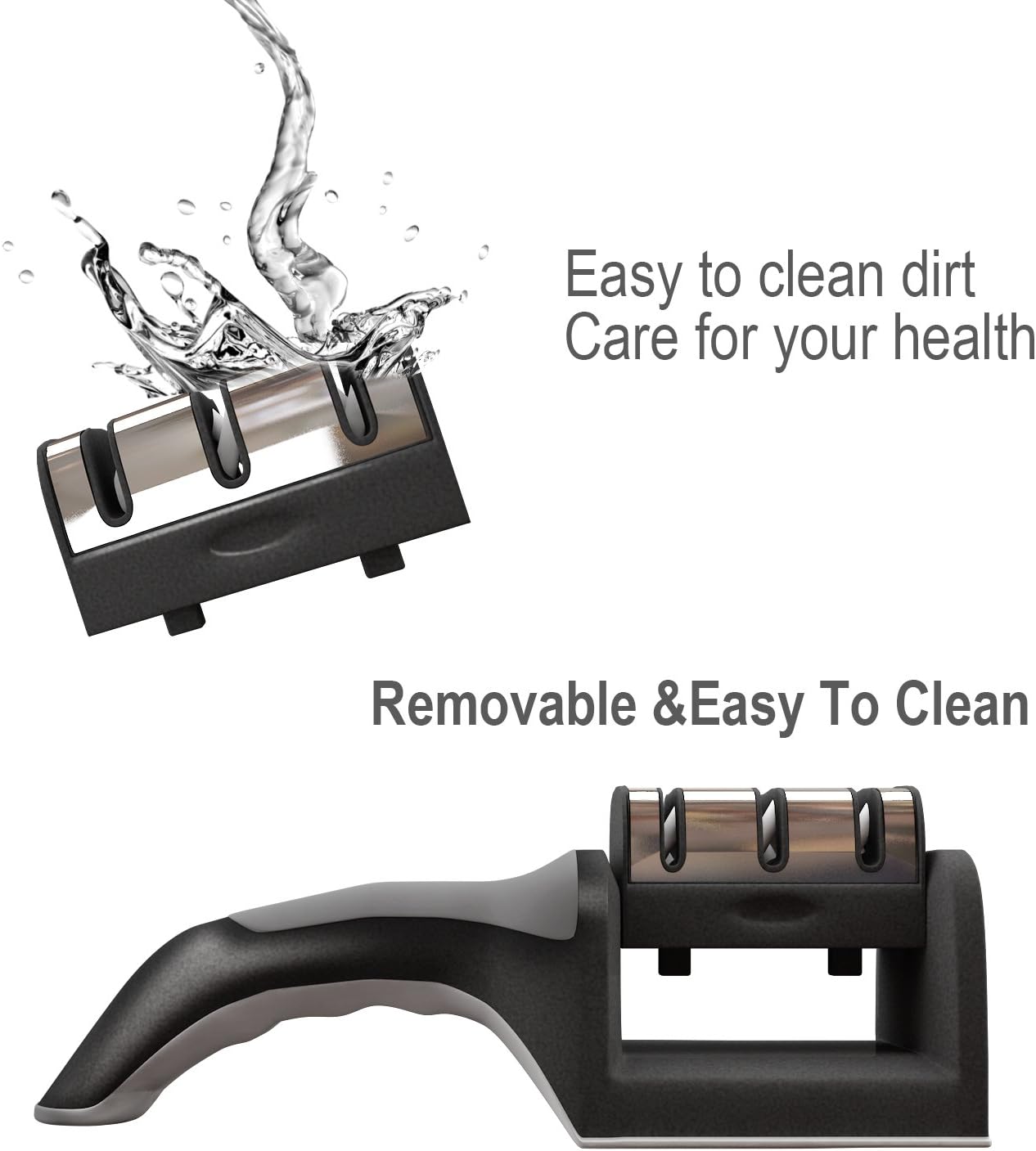 Knife Sharpener - Kitchen Knife Sharpener Tool for Straight and Serrated Knives