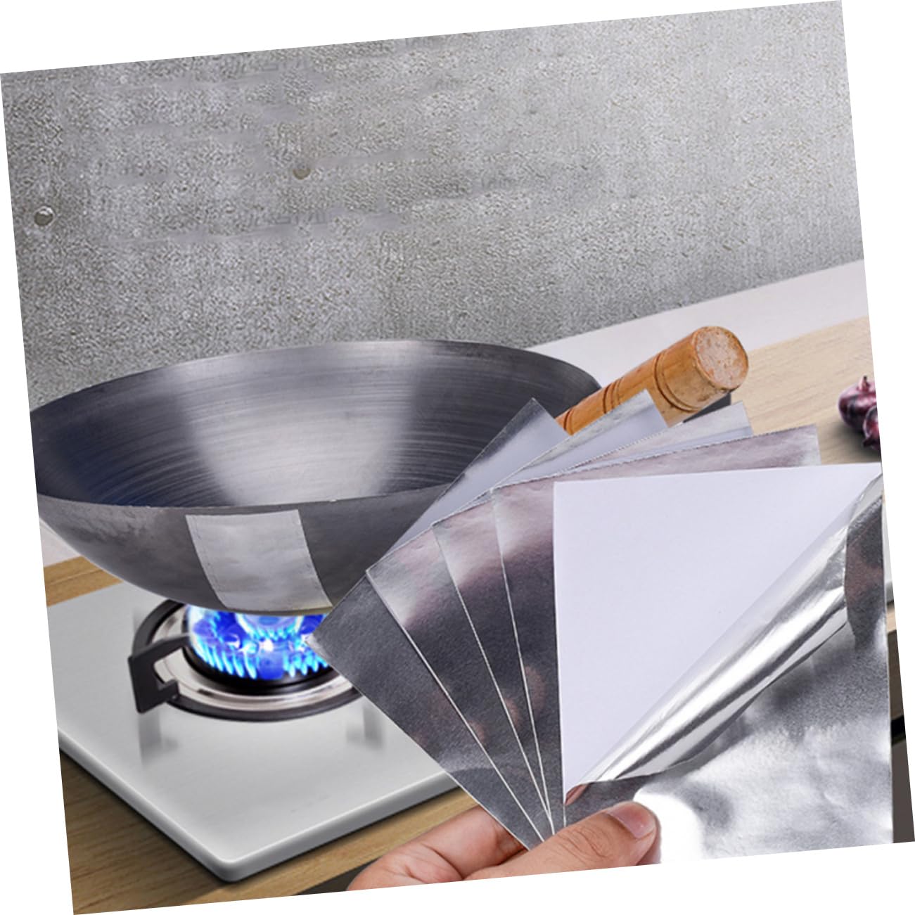 VOSAREA 10 Sheets Aluminum Foil Pot Repair Patch for Gas Stoves