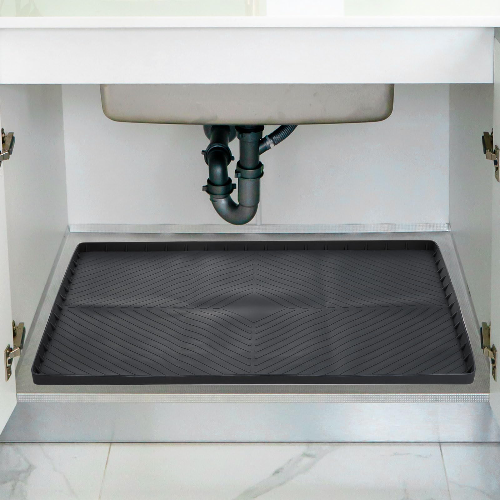 Tapete para debajo del fregadero de silicona de 28x22 pulgadas ideal para organizar la cocina