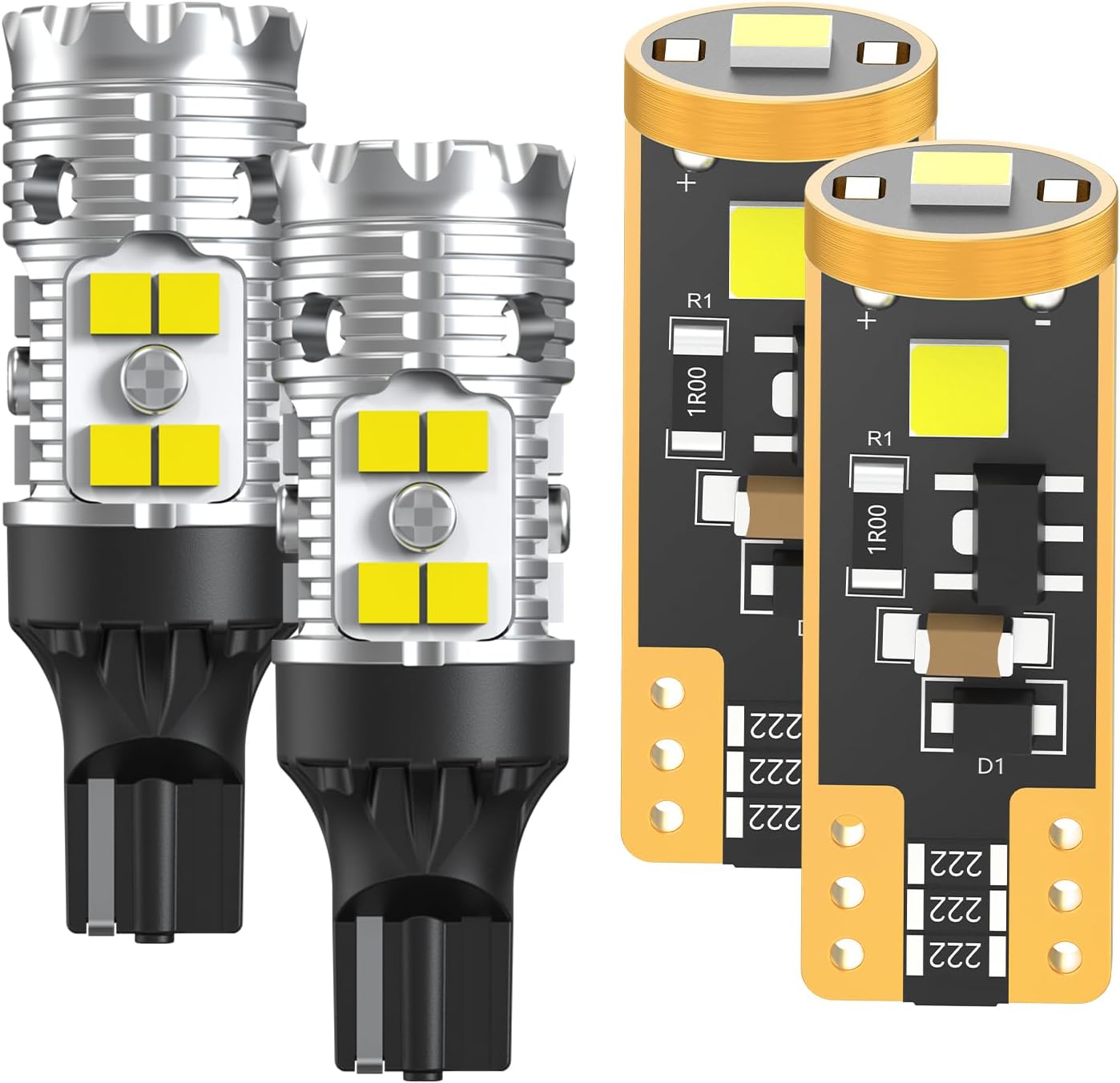 LASFIT for Ford F-150 Cargo Light and License Plate Light 194 168 2825/921 912 W5W LED Bulbs for 2018-2023, Canbus White Combo Kit, 6000K, Non-Polarity, Pack of 4