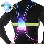 Ni-SHEN LED Reflective Running Vest with Front Light,Running Lights for Runners,Reflective Running Gear for Men/Women Running,Cycling or Walking, High Visibility Warning LED Lights (Rocket-Shaped)