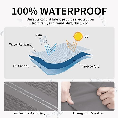 Miniatura 5 de Easy-Going Trailerable - Cubierta impermeable para lancha de hasta 14-16 pies de largo x 68 pulgadas de ancho, resistente a los rayos UV, cubierta