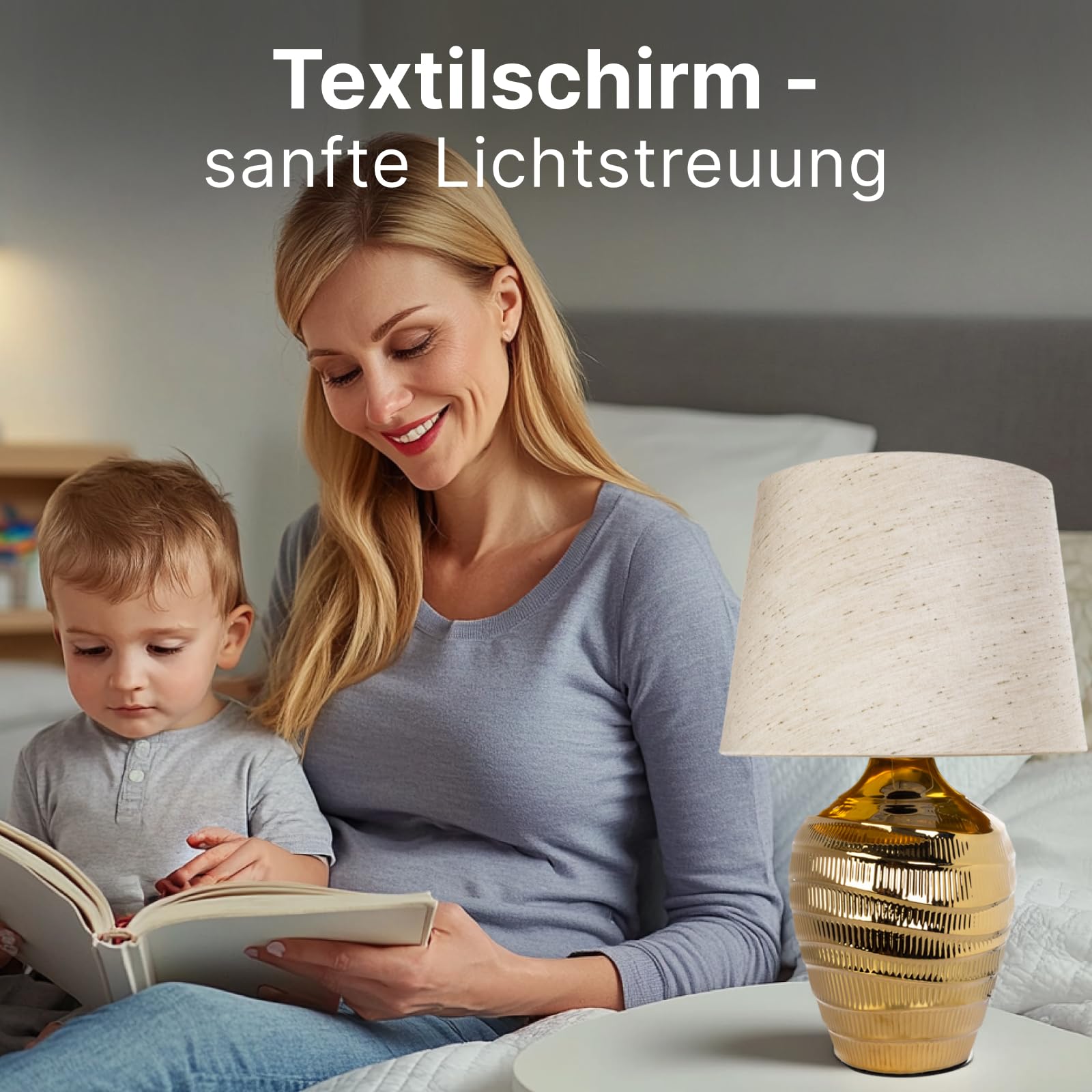 ARTE LAMP Tischlampe Moderne Keramik-Tischleuchte für Wohnzimmer, Weiß, Chrom, E27, dimmbar, 25 x 25 x 40 cm