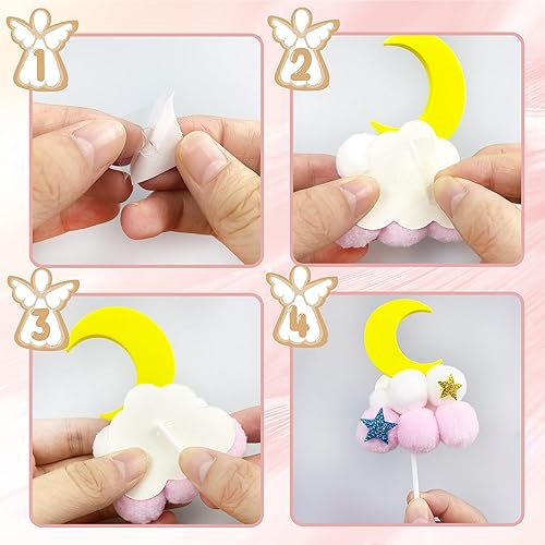 Miniatura 3 de 30 piezas de decoración rosa para tartas de bebé niña, decoración de pastel de bola rosa para baby shower, decoración de pastel de cumpleaños