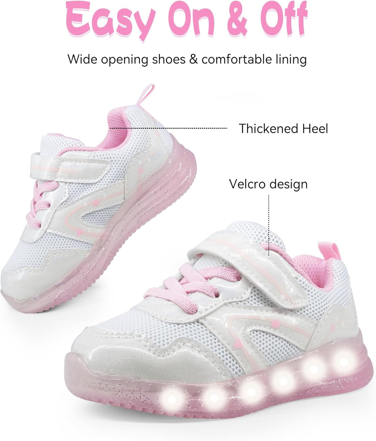 Floranate Light Up Toddler Boys Girls Shoes LED Flashing Lightweight Tennis Walking Sneakers for Toddler and Little Kid - Image 4