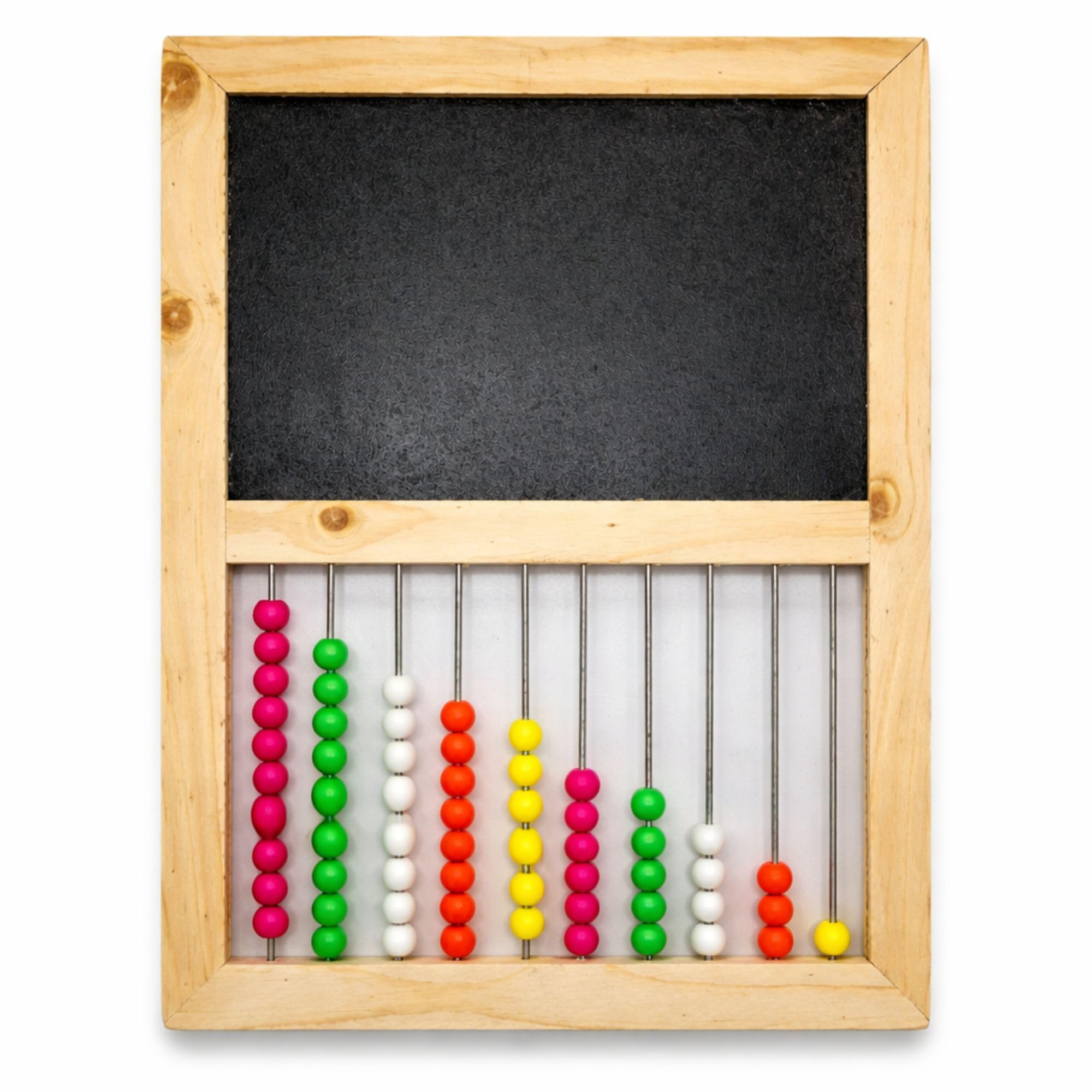 Wooden Abacus with Chalkboard | 2-in-1 Educational Learning Toy for Kids | Colourful Counting Beads Frame | Montessori Math Learning Board | Preschool Number & Writing Practice Toy-image-9