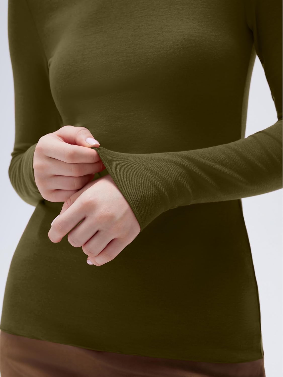 SUUKSESS Women Cashmere Blend Turtleneck Long Sleeve Shirt Fitted Fall Basic Thermal Tops Fall Fashion - Image 6