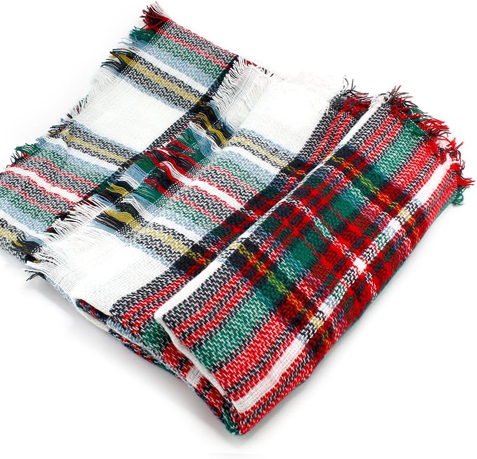 OCT17 Plaid Scarf Women Pashmina Wrap Large Warm Soft Shawl Winter Fall Scarves - Image 3