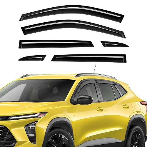 ISINLASSO Tape-On Rain Guards Fit for Chevy Trax MK2 2023-2026, 6 PCS | Window Deflectors Window Visors for Fresh Air Circulation, Vent Visors Vent Shades for Wind, Rain, Car Accessories