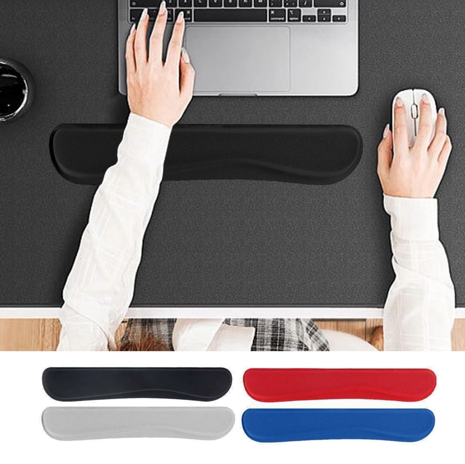 FKU Keyboard Wrist Support, Memory Foam Wrist Rest for Easy Typing and Pain Relief Mousepad (Grey) (B0CY58JZDJ) Amazon Price History, Amazon Price Tracker