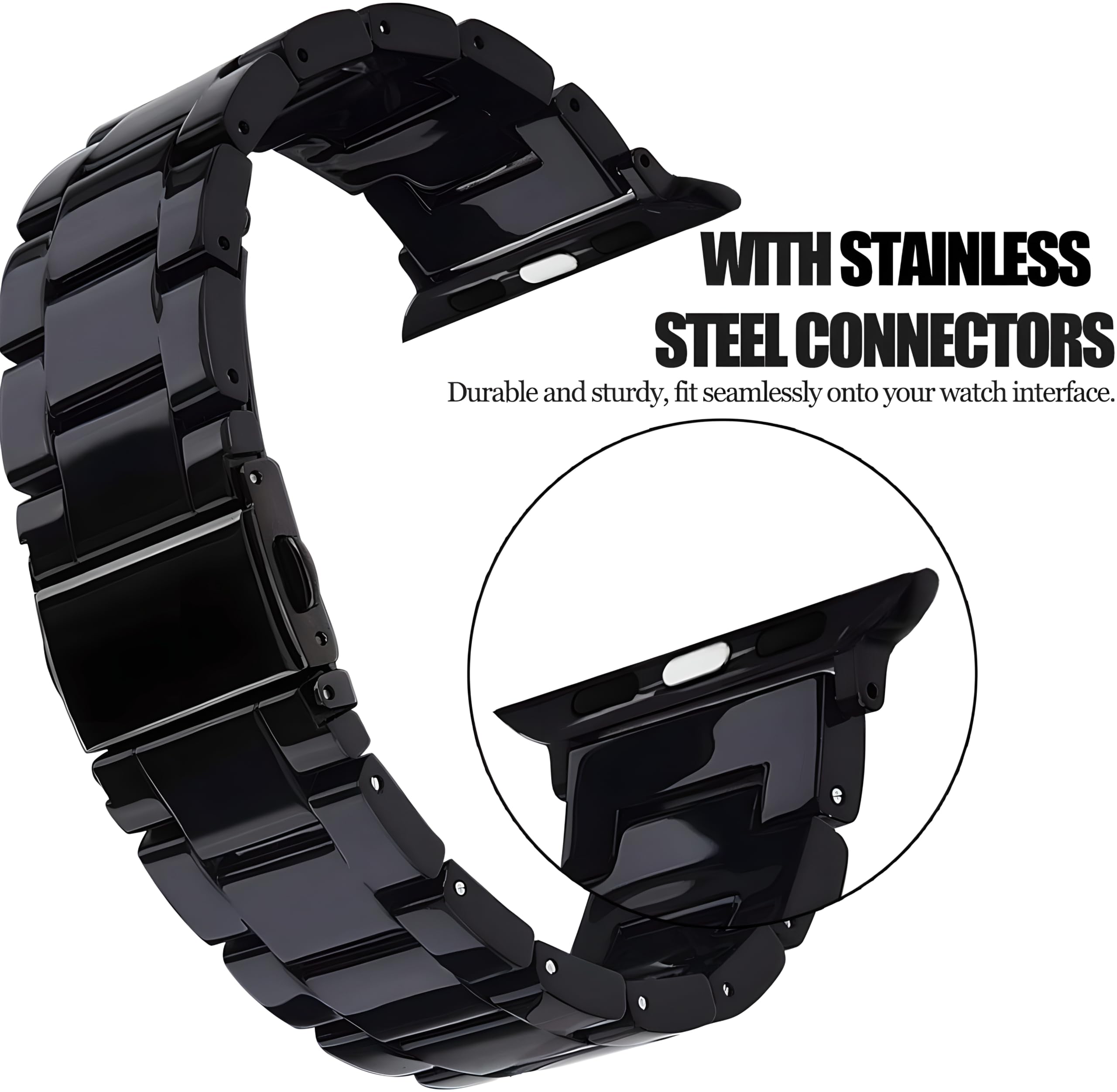 Cinturino Leggero in Resina Compatibile con Apple Watch Cinturini 38mm 40mm 41mm 42mm 44mm 45mm 46mm 49mm, Fibbia in Acciaio Inossidabile Cinturino per iWatch Ultra SE Serie 10 9 8 7 6 5 4 3 2 1