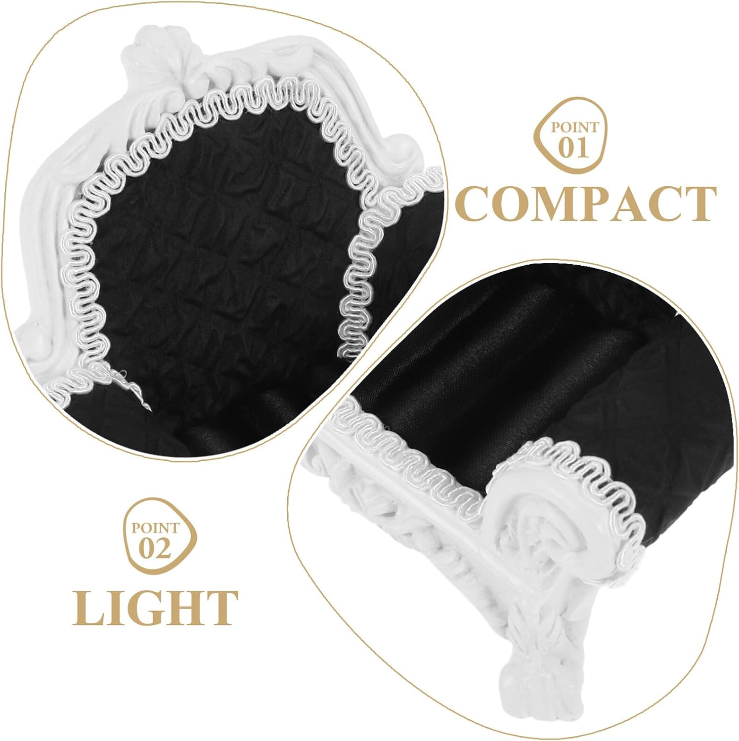 INOOMP Mini Jewelry Organizer Rack with Ring Holder and Earring Stand Black Sofa-shaped Jewelry Display for Rings and Earrings and Travel image 3