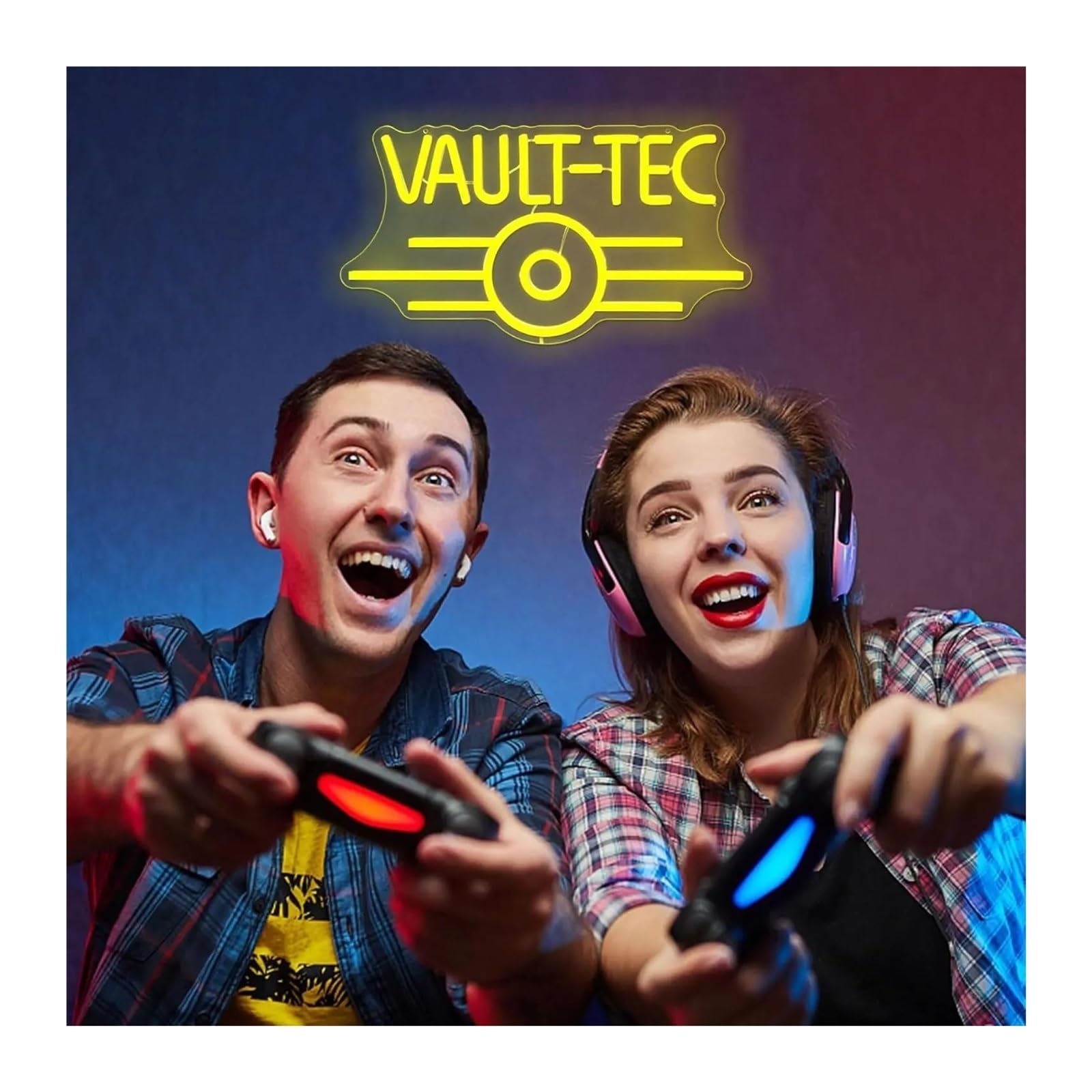 Insegna Luminosa Fallout Neon con Luce Notturna USB per Camera da Ragazzo, Decorazione da Parete per Videogiochi, Festa a Tema Videogiochi 40cm×21.5cm