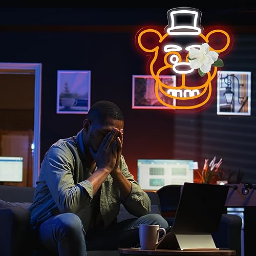 Miniatura 5 de Freddy - Letreros de neón para decoración de pared, luces LED de neón para dormitorio, cumpleaños, regalos de Navidad para niños, adaptador de Cinco