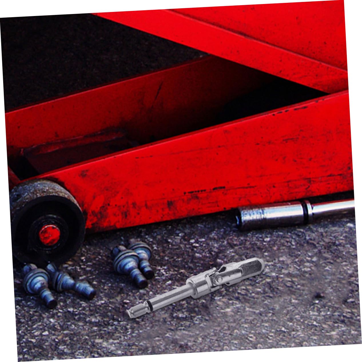 Accessori per Cric Idraulico per Auto 3pezzi Acciaio Argento | Albero Snodo Regolabile, Asta Controllo Discesa, Officina e Applicazioni Meccaniche