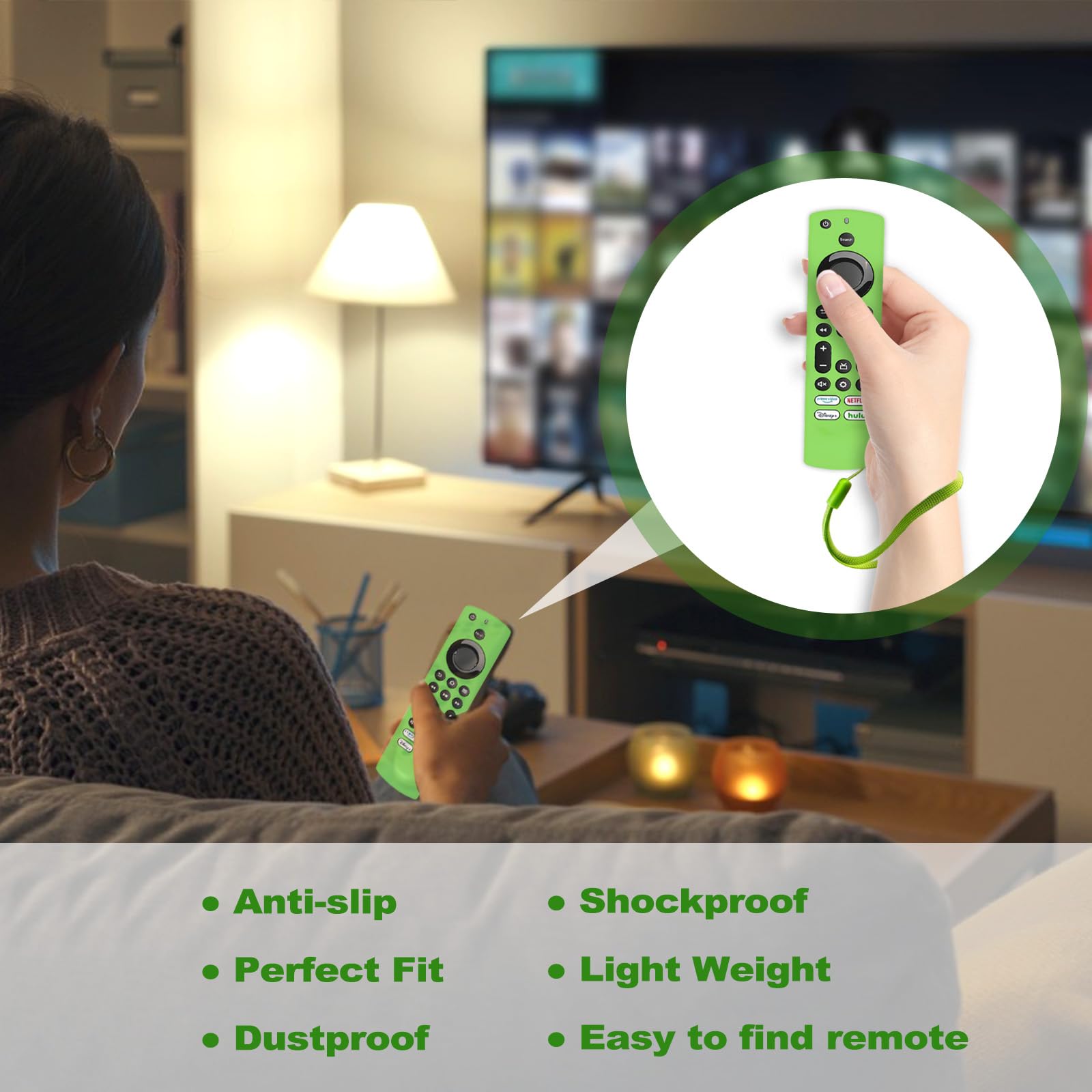 Hocklliy Remote Cover,2pcs Remote Cover Compatible with Fire Tv,Compatible with Firestick 4k Max (2nd Gen)/Toshiba/Insignia/Pioneer/Omni (Qled) Series Alexa Voice Remote Enhanced With Lanyard - Image 4