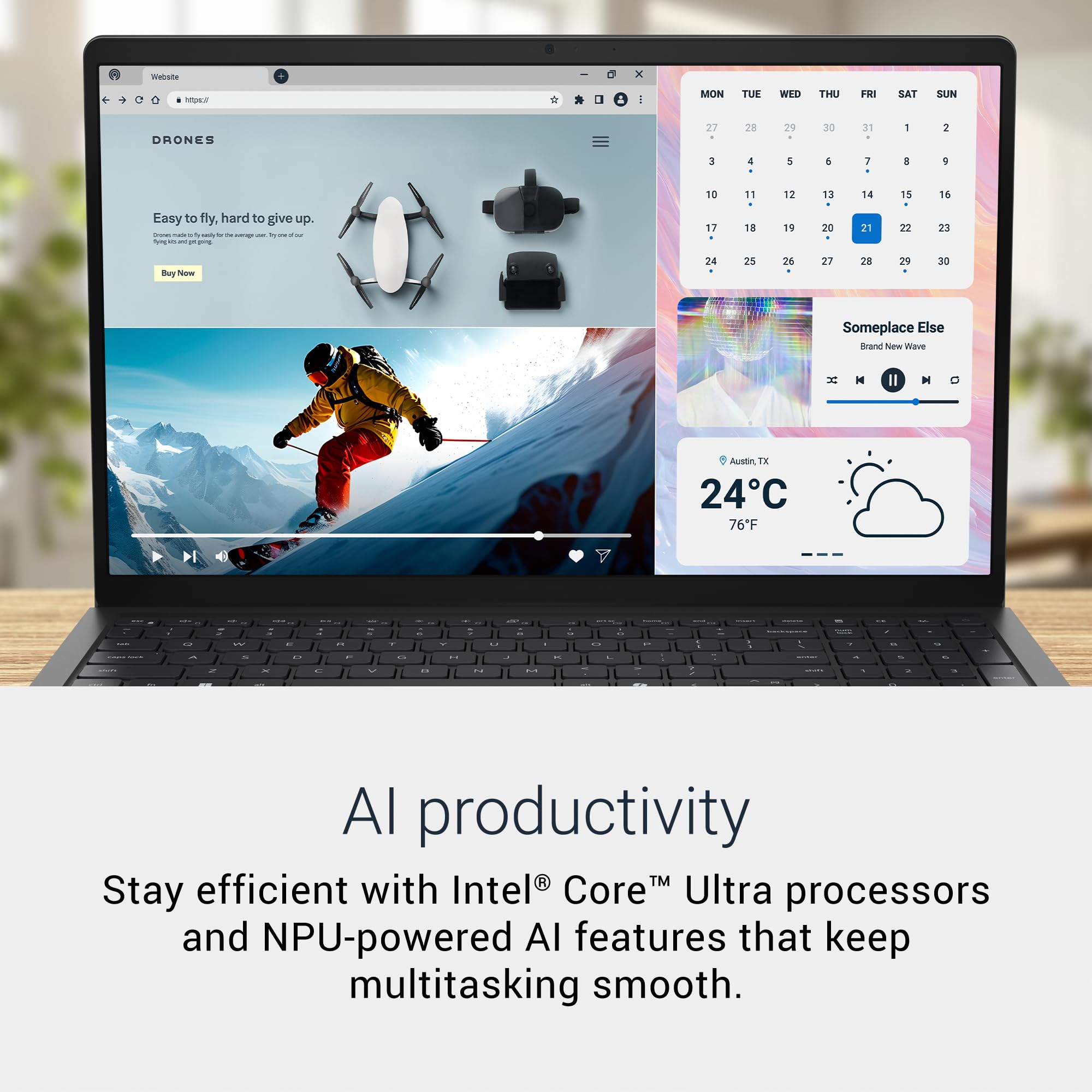 Dell 15.6 Laptop, FHD, Intel Core Ultra 5 225U, 16GB RAM, Windows 11 Home | Anti-Glare 300 Nits WVA, Intel Graphics, DDR5, 512GB SSD, Backlit Keyboard, Wi-Fi 6, Carbon Black, Business Ready, D15260 image 4