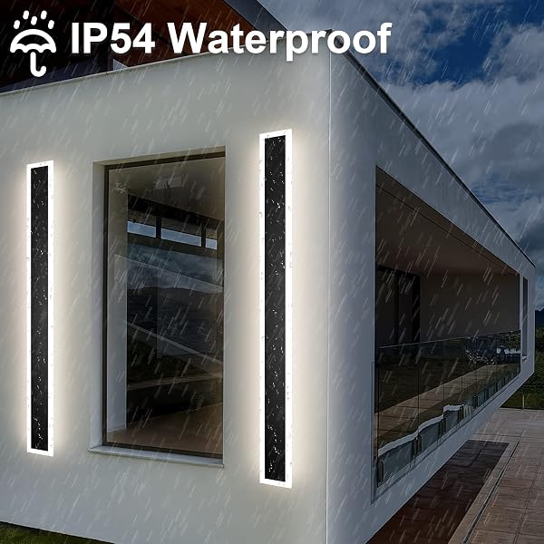 Klighten Aplique Outdoor Indoor Wall Light IP54 Black 100 cm / 30 W Long Wall Light, LED Wall Light, Metal Acrylic Light, for Living Room, Bedroom, Stairs Patio, Natural White 4500 K - 2