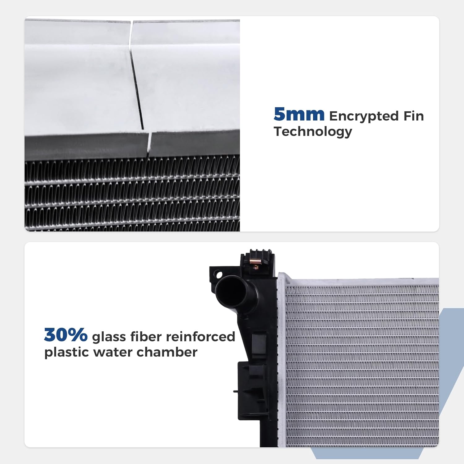 Radiator Aluminum Engine Coolant Radiator for Dodge Grand Caravan 2008-2020, Chrysler Town & Country 2008-2016, VW Routan 2009-2014, Ram C/V 2012-2015, Replace OE# CH3010345, 4677751AA