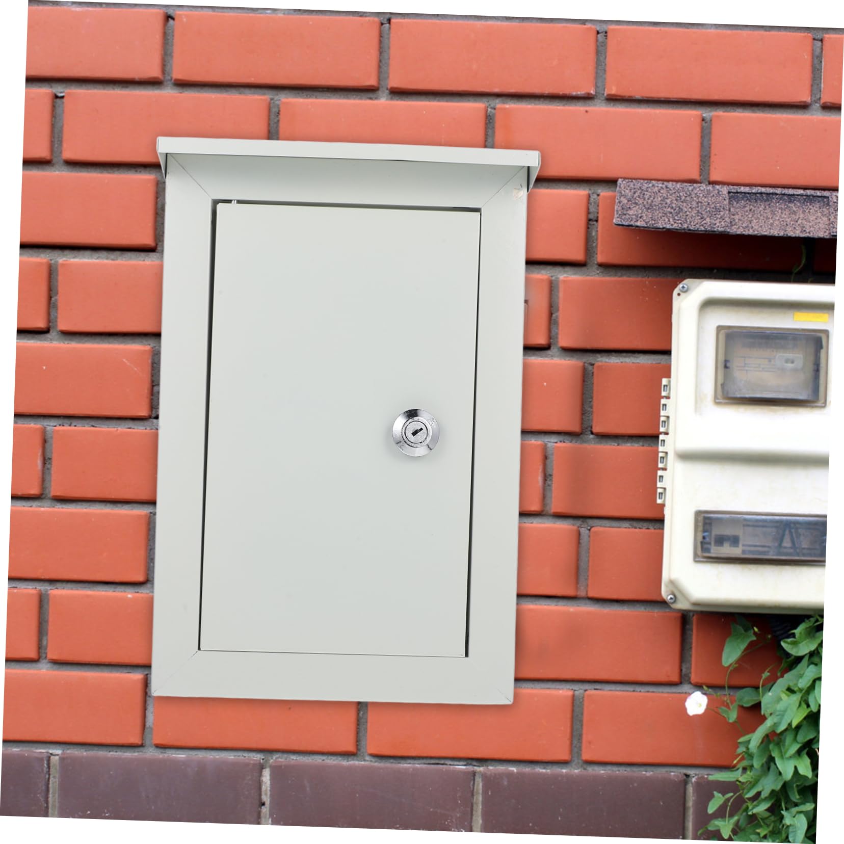 Caja de Alimentación de Pared Montada en Superficie para Exterior Beige | Aluminio, Gran Capacidad, Resistente Intemperie, Evita Entrada de Suciedad, Mantenimiento Sencillo